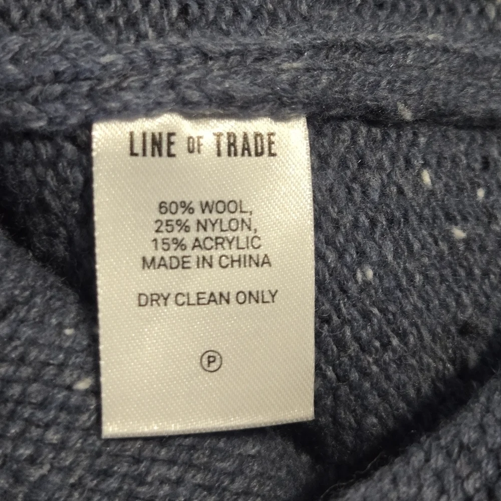 Line Of Trade Mens Blue Gray Confetti Wool Blend Crewneck Sweater Size XL